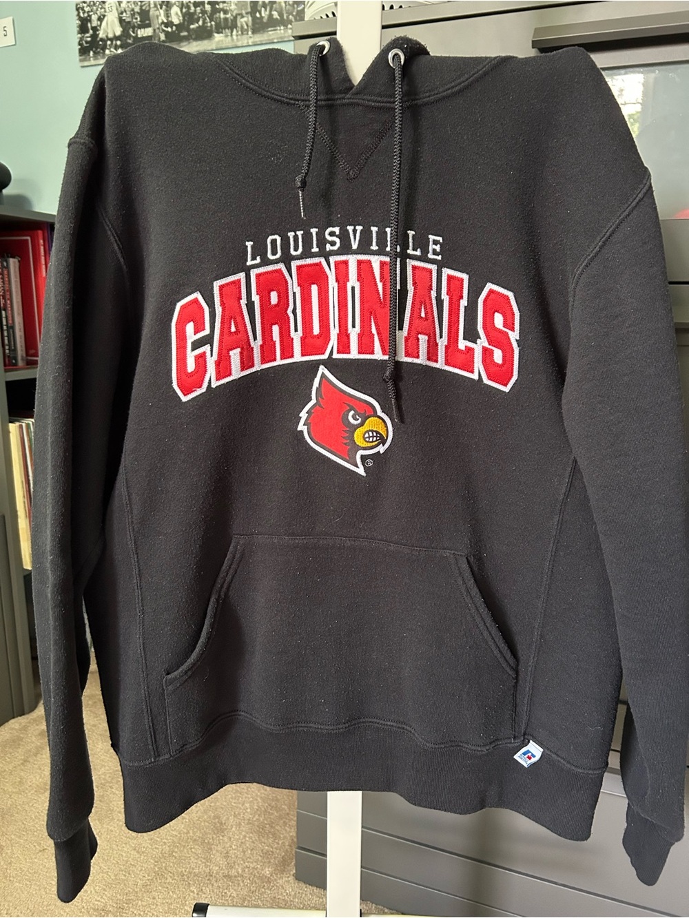 Russell Athletic Black Louisville Cardinals Hoodie with Red & White Logo